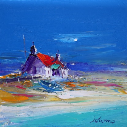 Croft on shore South Uist 10x10